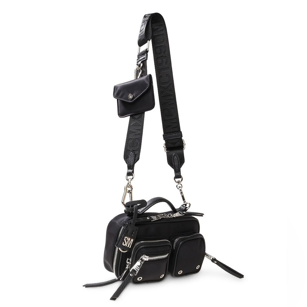 Steve Madden Black Crossbody Camera Bag with Removable Wide Strap